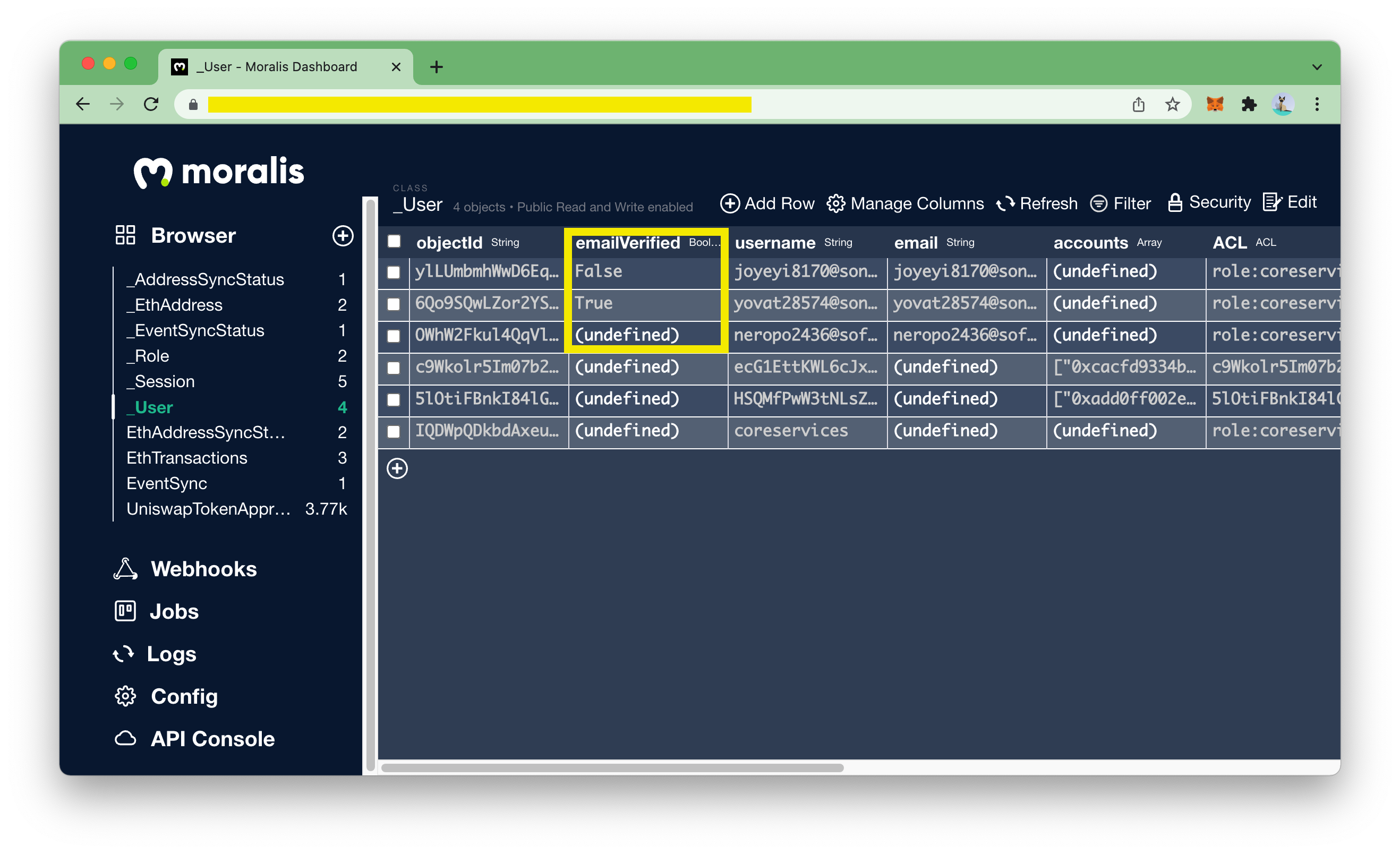 Email Authentication - Moralis v1